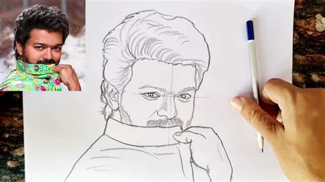 how to draw vijay|vijay pencil drawing.